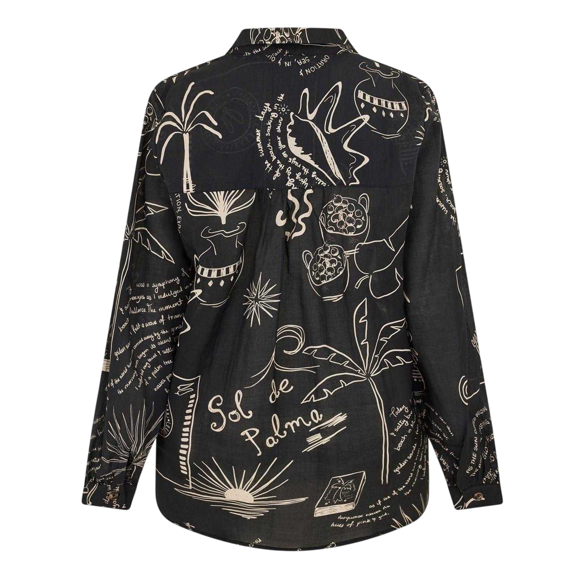 Black-White - Back - Never Fully Dressed Womens-Ladies Palma Miley Lyocell Long-Sleeved Shirt