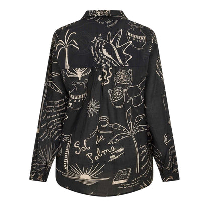 Black-White - Back - Never Fully Dressed Womens-Ladies Palma Miley Lyocell Long-Sleeved Shirt