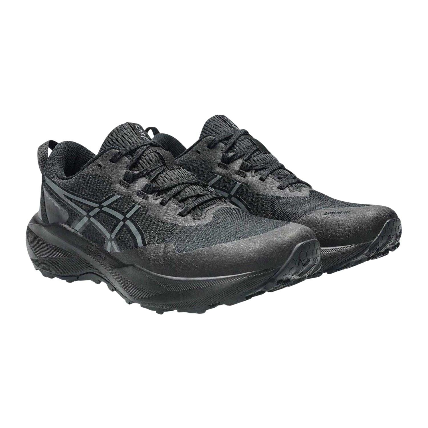 Black-Grey - Side - Asics Mens Venture 11 Trail Trainers