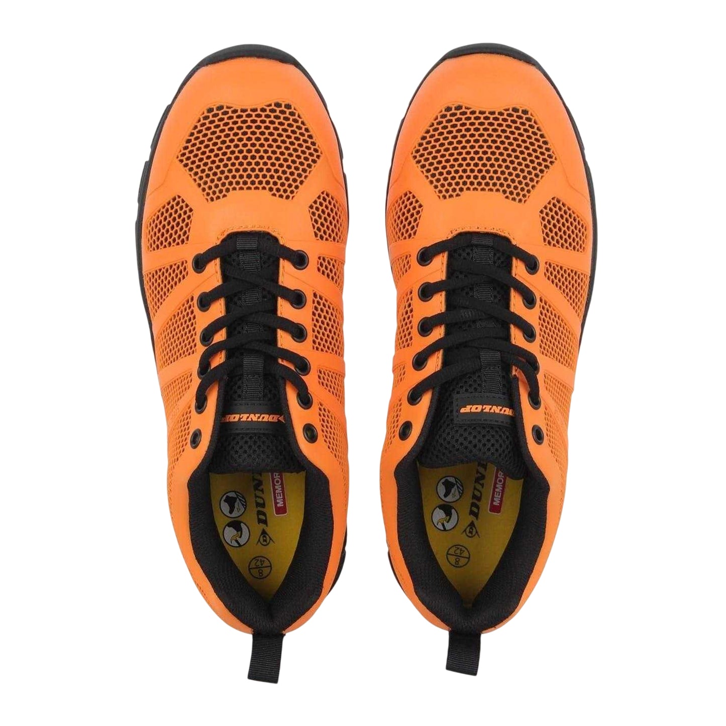 Black-Orange - Side - Dunlop Mens Memory Foam Safety Shoes