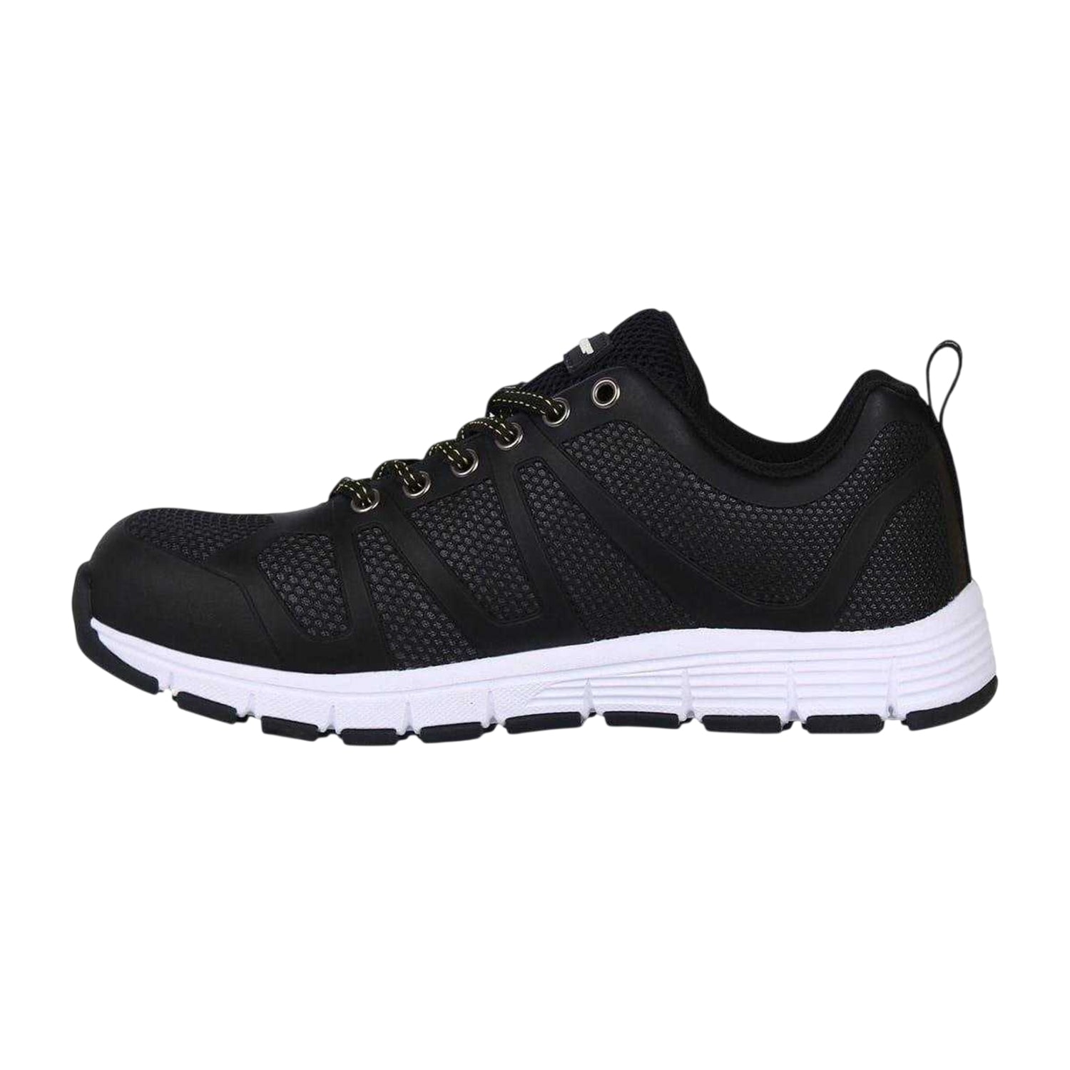 Black-White - Side - Dunlop Mens Memory Foam Safety Shoes