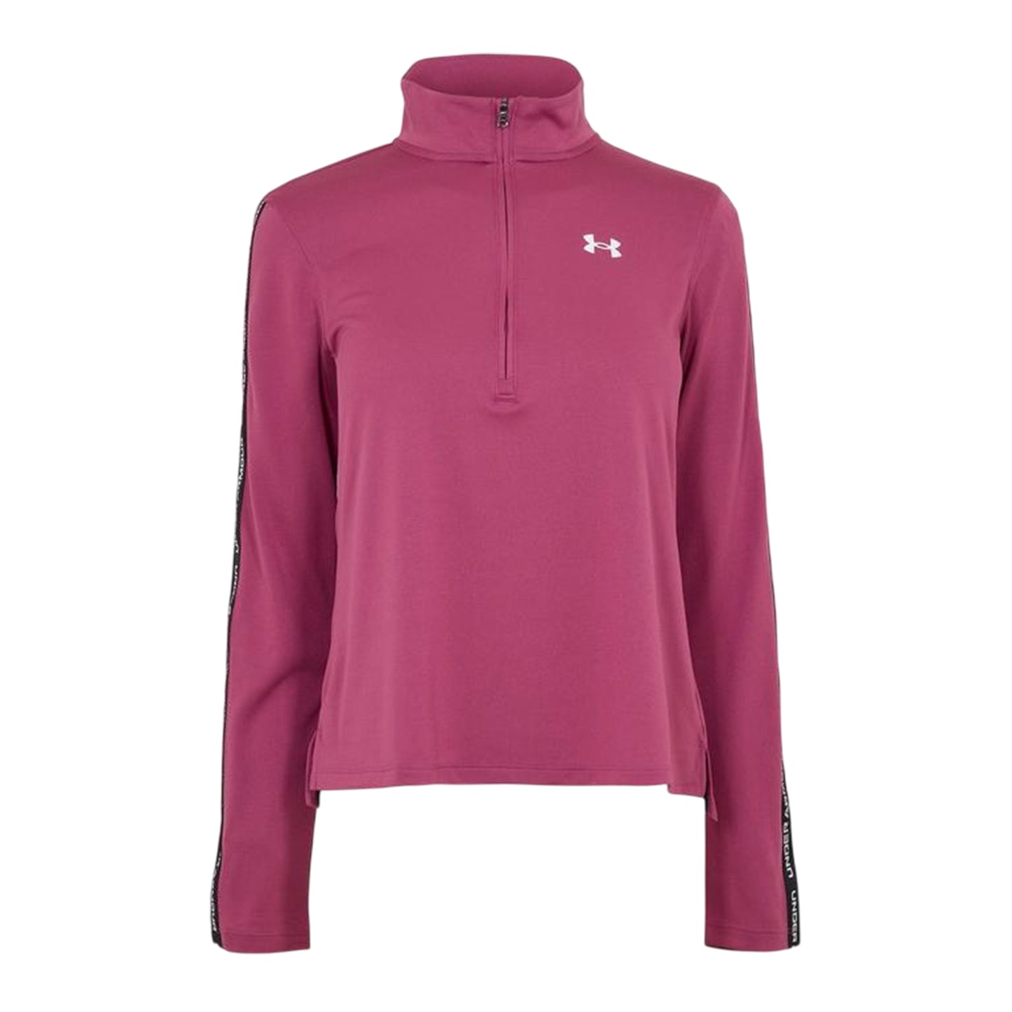 Fuchsia-Dusk - Front - Under Armour Womens-Ladies Zip Neck Workout Technical Top