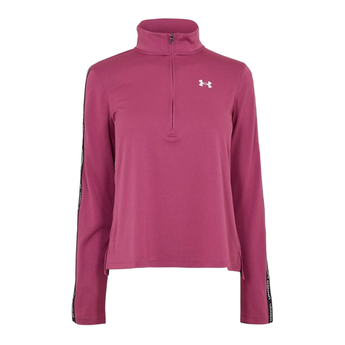 Fuchsia-Dusk - Front - Under Armour Womens-Ladies Zip Neck Workout Technical Top