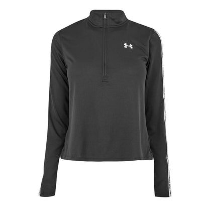 Black - Front - Under Armour Womens-Ladies Zip Neck Workout Technical Top