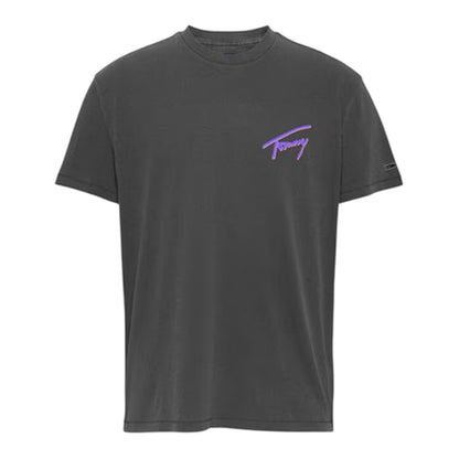 Black - Front - Tommy Jeans Mens Faded Relaxed Fit T-Shirt