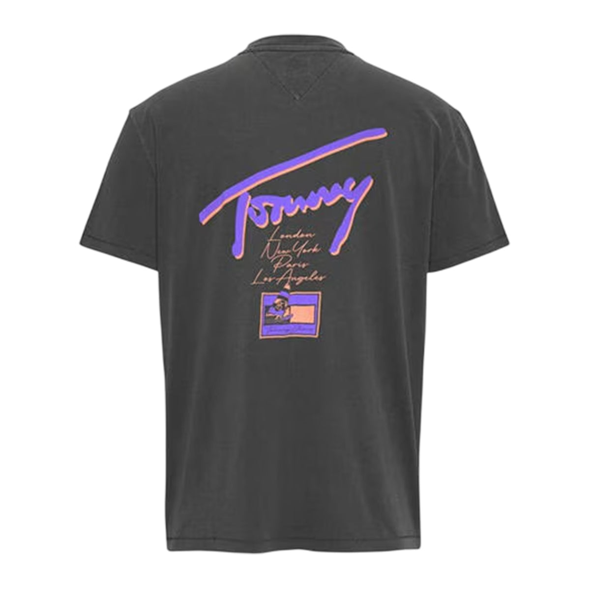 Black - Back - Tommy Jeans Mens Faded Relaxed Fit T-Shirt