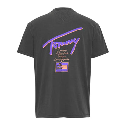 Black - Back - Tommy Jeans Mens Faded Relaxed Fit T-Shirt