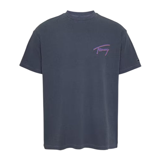 Dark Navy - Front - Tommy Jeans Mens Faded Relaxed Fit T-Shirt