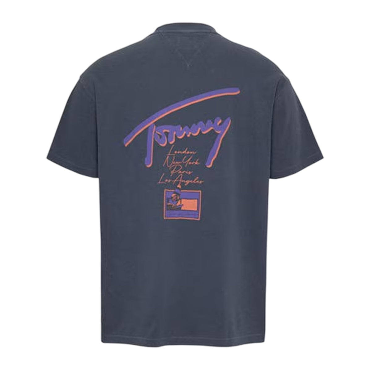 Dark Navy - Back - Tommy Jeans Mens Faded Relaxed Fit T-Shirt