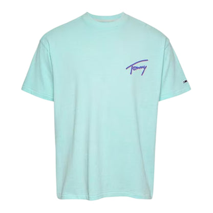 Mint - Front - Tommy Jeans Mens Faded Relaxed Fit T-Shirt