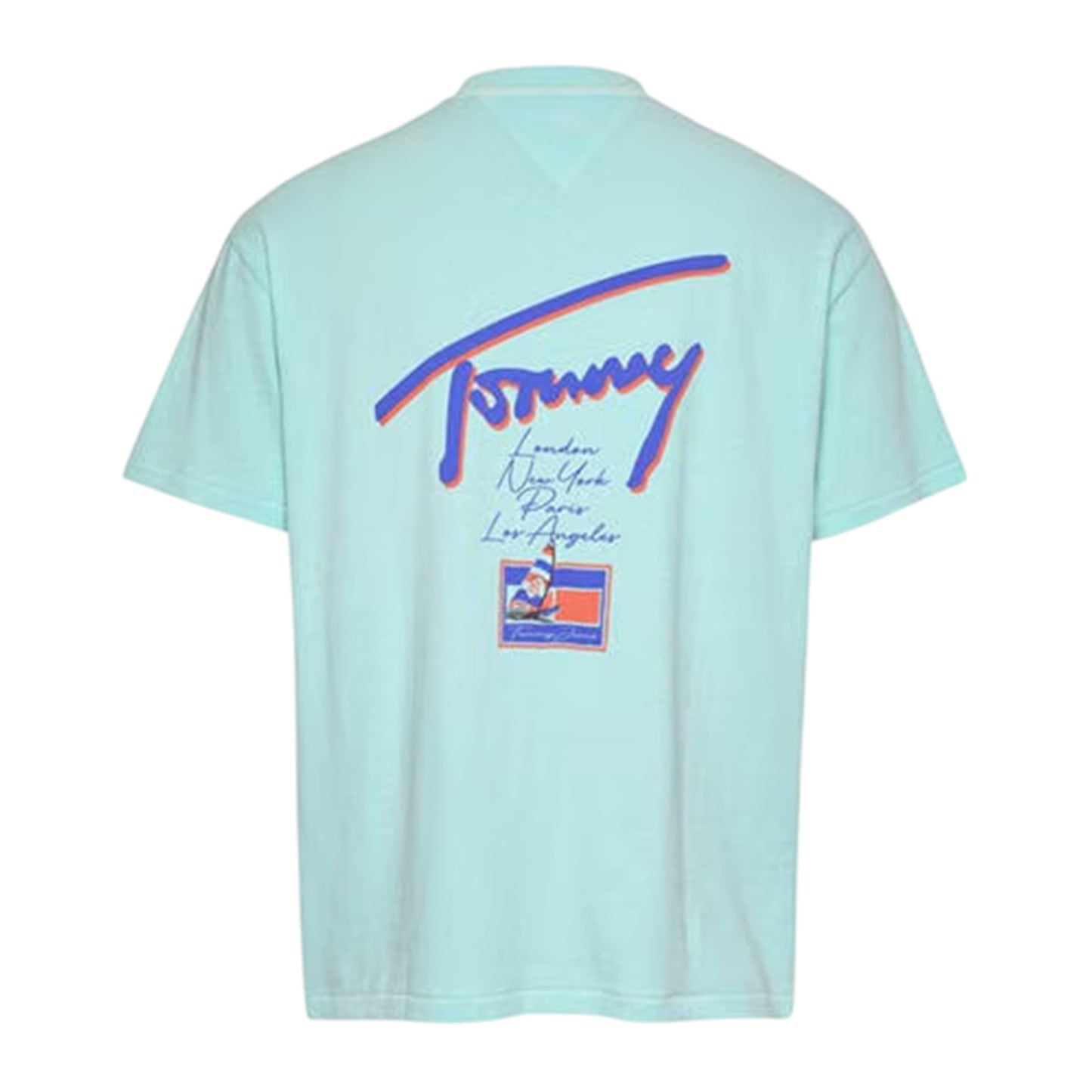 Mint - Back - Tommy Jeans Mens Faded Relaxed Fit T-Shirt