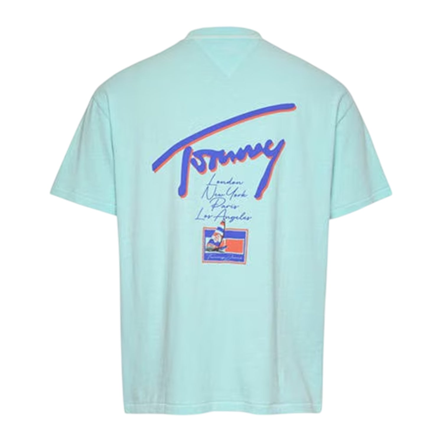 Mint - Back - Tommy Jeans Mens Faded Relaxed Fit T-Shirt