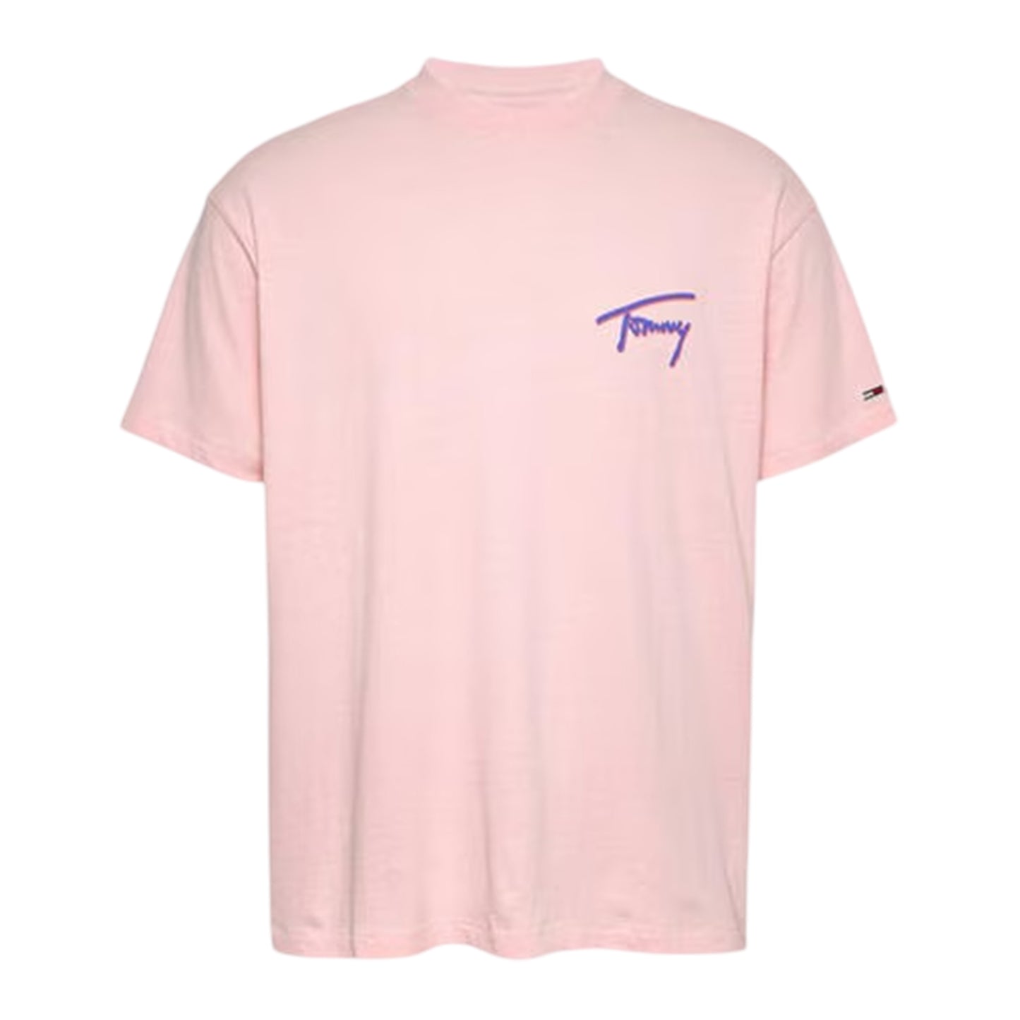 Pink - Front - Tommy Jeans Mens Faded Relaxed Fit T-Shirt