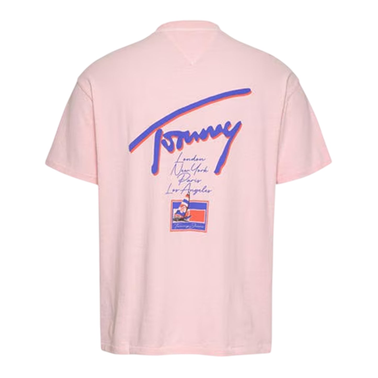 Pink - Back - Tommy Jeans Mens Faded Relaxed Fit T-Shirt