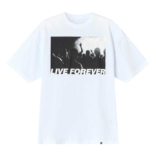 White - Front - Pretty Green Mens Live Forever T-Shirt
