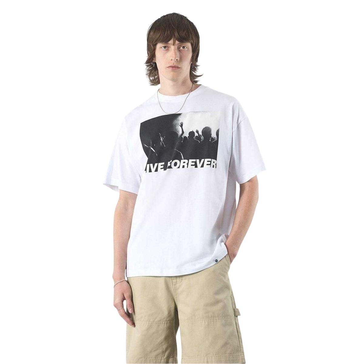 White - Side - Pretty Green Mens Live Forever T-Shirt
