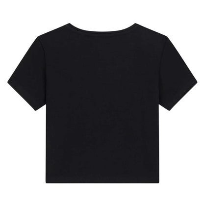 Jet Black - Back - Guess Girls Graphic Print Crop Top
