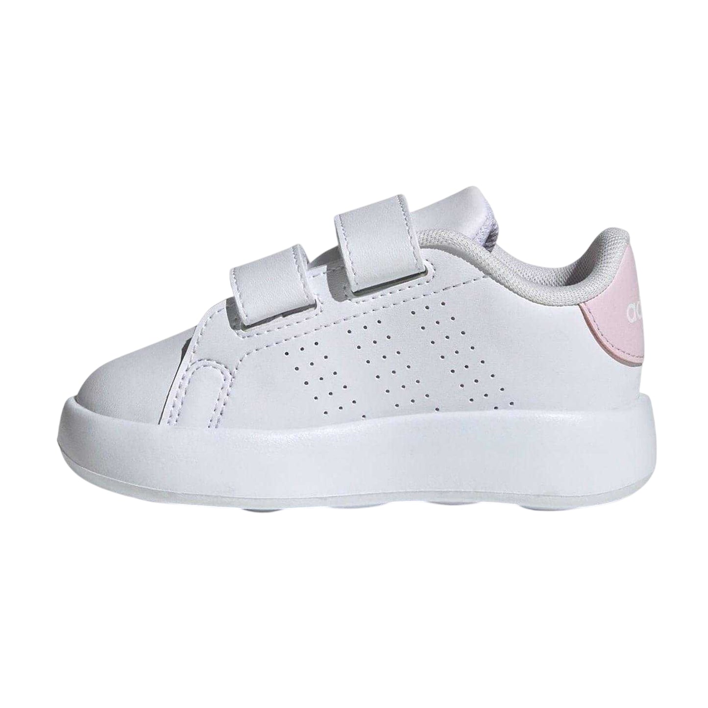 White-Pink - Side - Adidas Baby Advantage CF Synthetic Trainers
