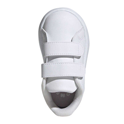 White-Pink - Pack Shot - Adidas Baby Advantage CF Synthetic Trainers