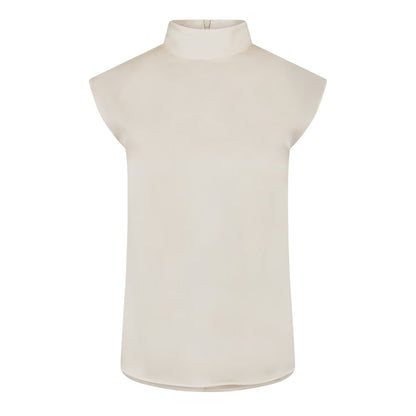 White - Front - Boss Womens-Ladies Bidriz Mock Neck Blouse
