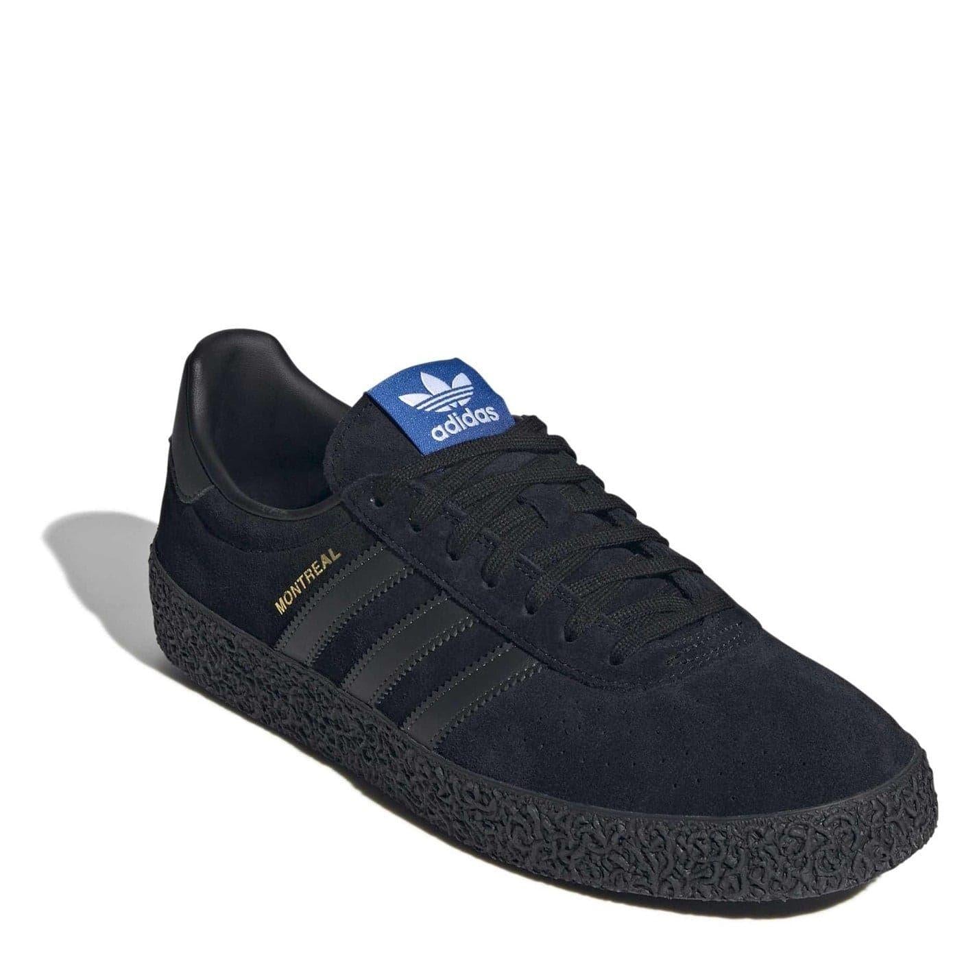 Black - Side - Adidas Mens Originals Montreal 3 Stripes Suede Trainers