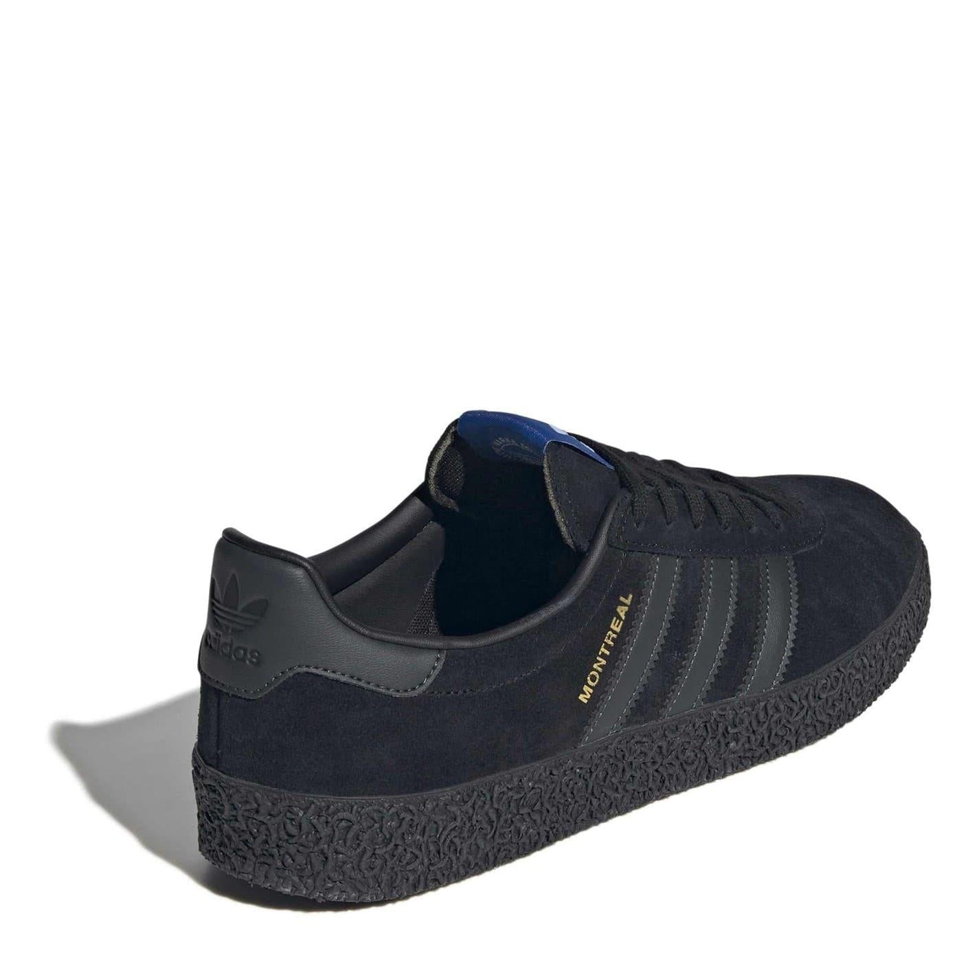 Black - Lifestyle - Adidas Mens Originals Montreal 3 Stripes Suede Trainers