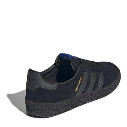 Black - Lifestyle - Adidas Mens Originals Montreal 3 Stripes Suede Trainers