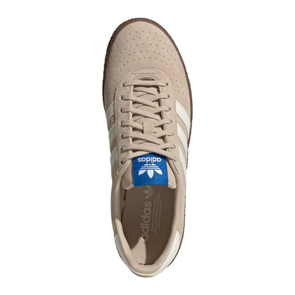 Beige-White - Side - Adidas Mens Originals Montreal 3 Stripes Suede Trainers