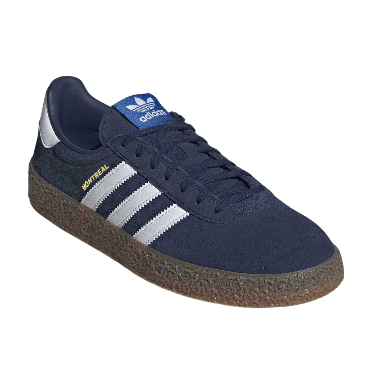 Navy-White - Side - Adidas Mens Originals Montreal 3 Stripes Suede Trainers