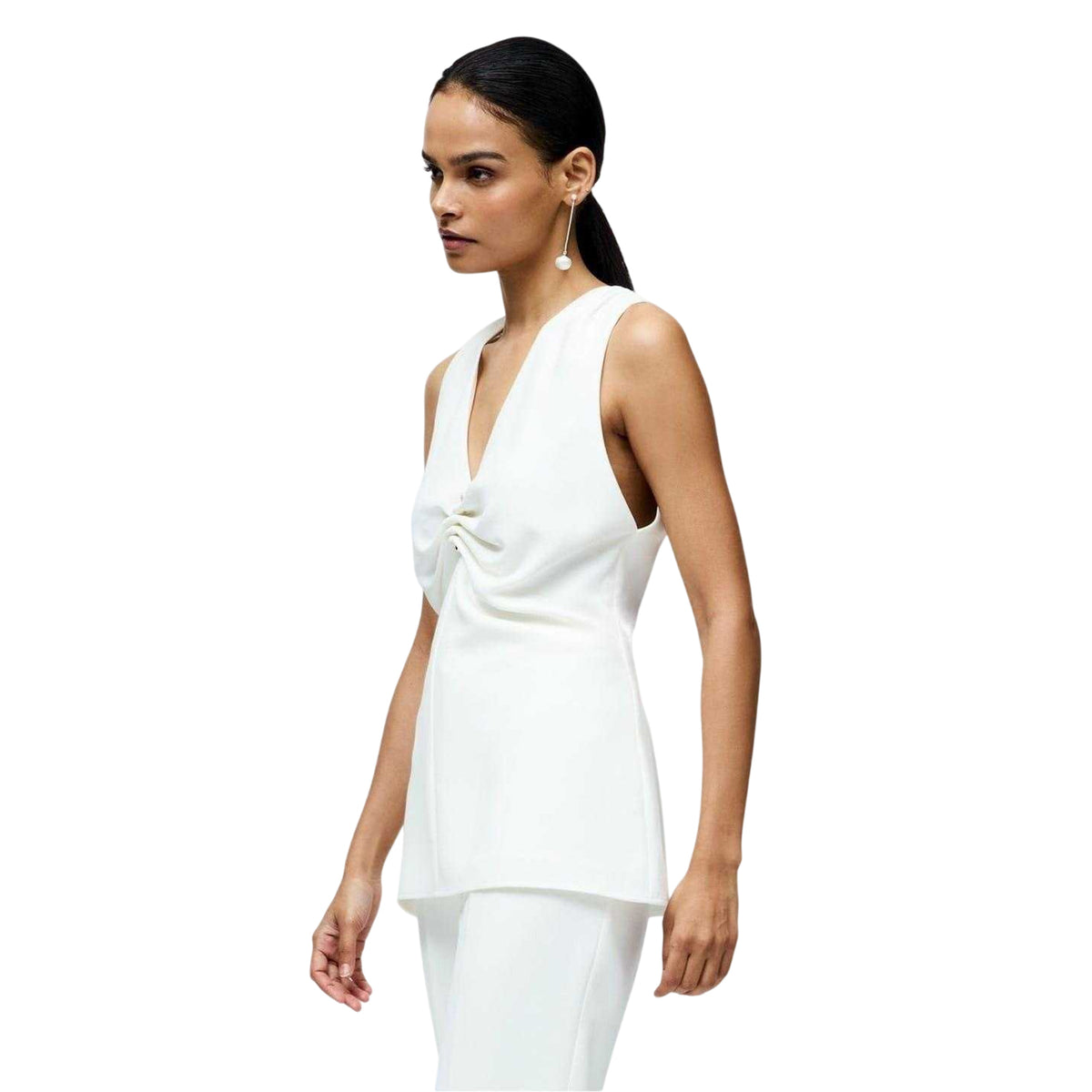White - Side - French Connection Womens-Ladies Relaxed Fit Blouse