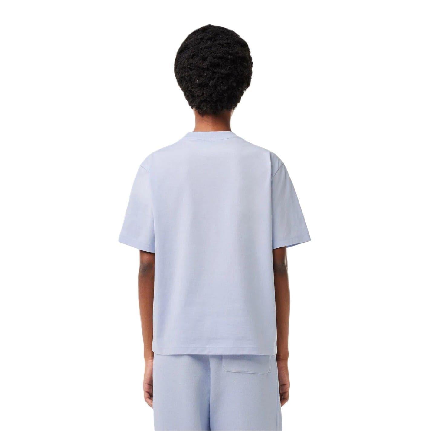 Blue - Back - Lacoste Womens-Ladies Logo Loose Fit T-Shirt