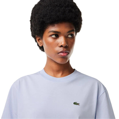 Blue - Side - Lacoste Womens-Ladies Logo Loose Fit T-Shirt