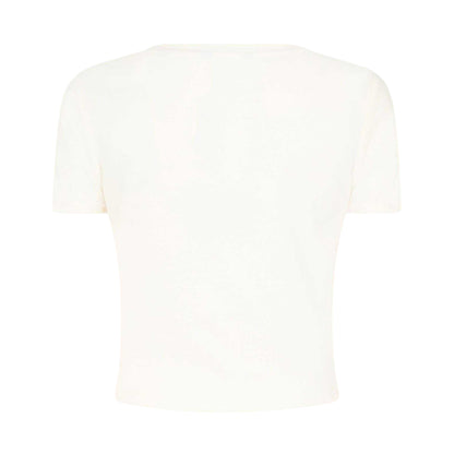 White - Back - Kangol Womens-Ladies Graphic Print Cropped Fitted T-Shirt