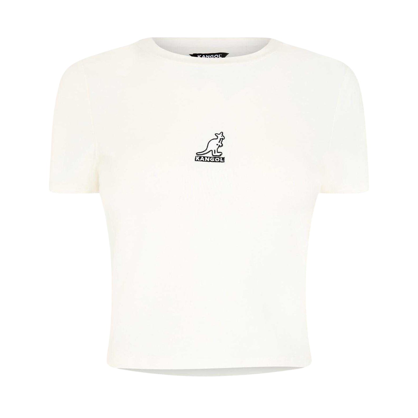 White - Front - Kangol Womens-Ladies Graphic Print Cropped Fitted T-Shirt