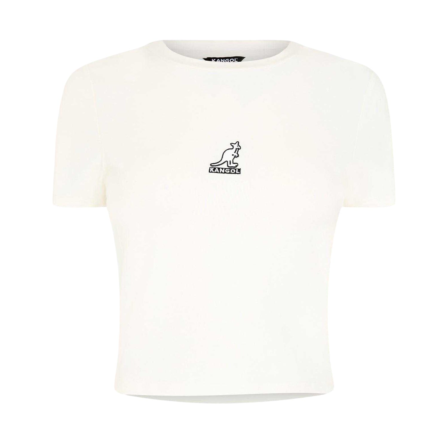 White - Front - Kangol Womens-Ladies Graphic Print Cropped Fitted T-Shirt