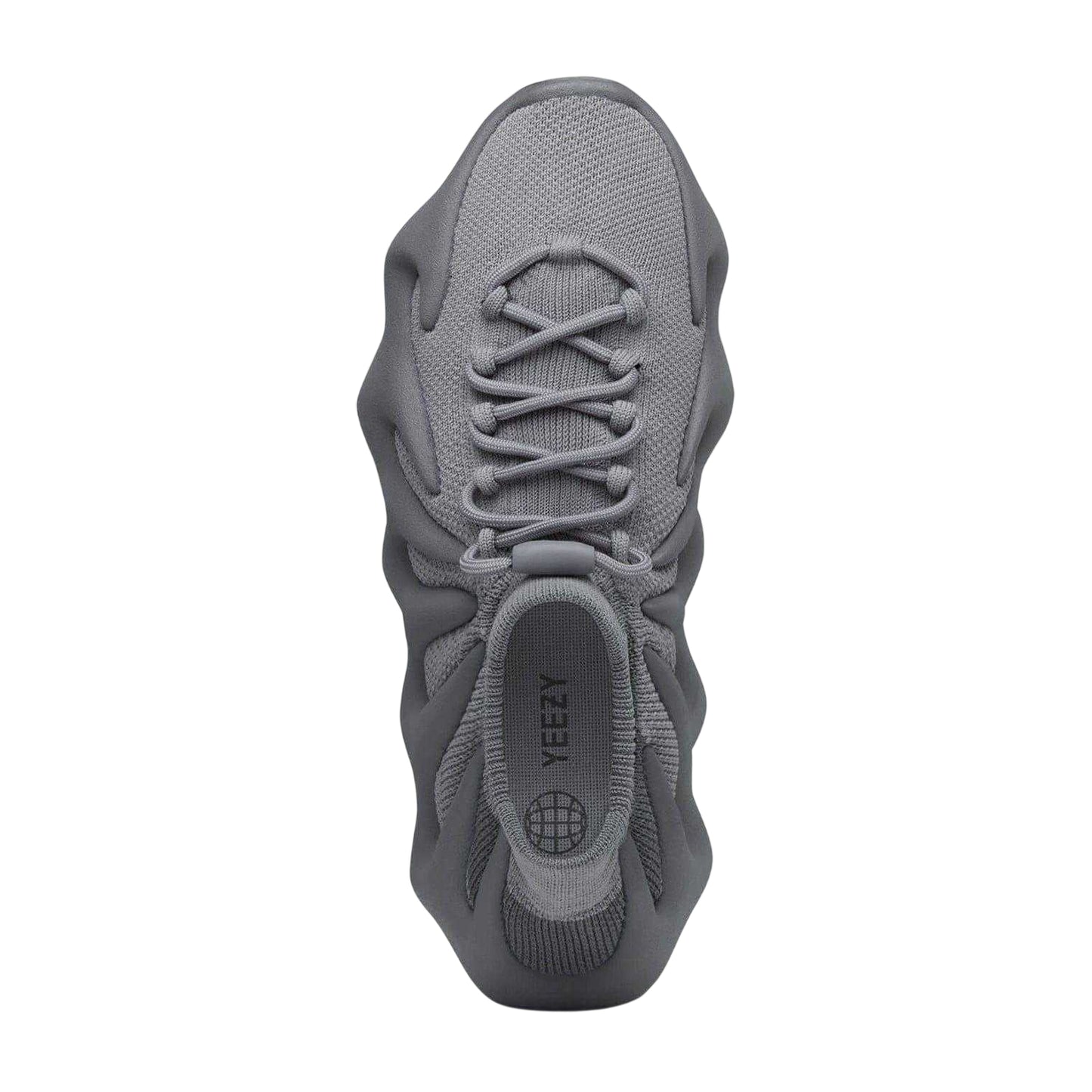 Stone Grey - Side - Yeezy Childrens-Kids 450 Logo Knitted Trainers