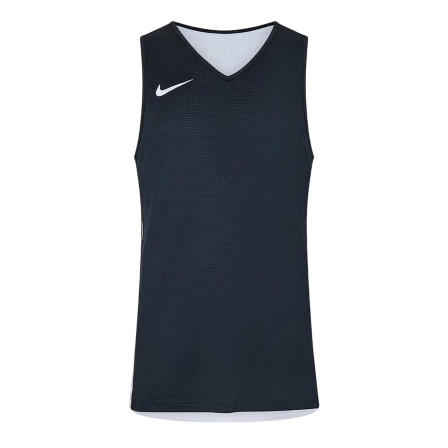 Black-White - Front - Nike Mens Team Reversible V Neck Sleeveless Jersey