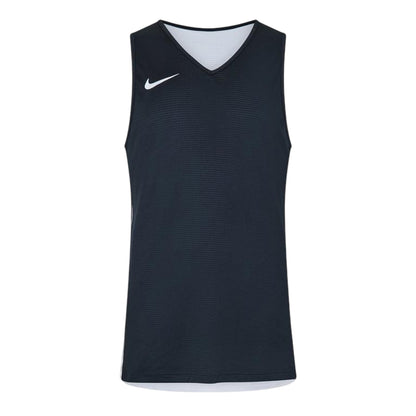 Black-White - Front - Nike Mens Team Reversible V Neck Sleeveless Jersey