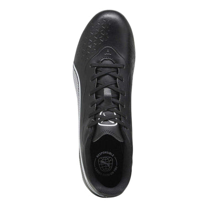 Black-White - Side - Puma Mens King Match Synthetic Leather Firm Ground Football Boots