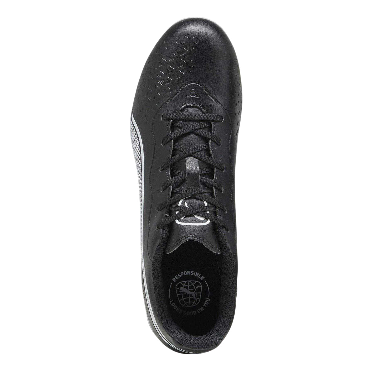 Black-White - Side - Puma Mens King Match Synthetic Leather Firm Ground Football Boots
