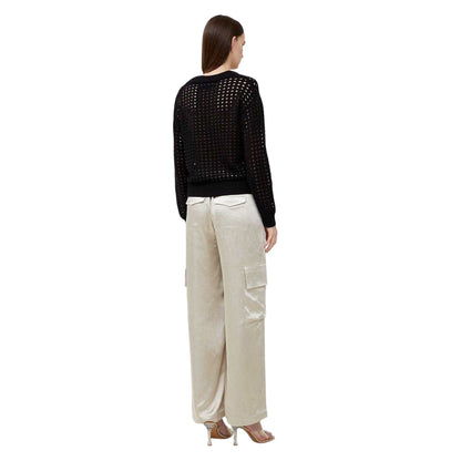 Blackout - Back - French Connection Womens-Ladies Manda Pointelle V Neck Top