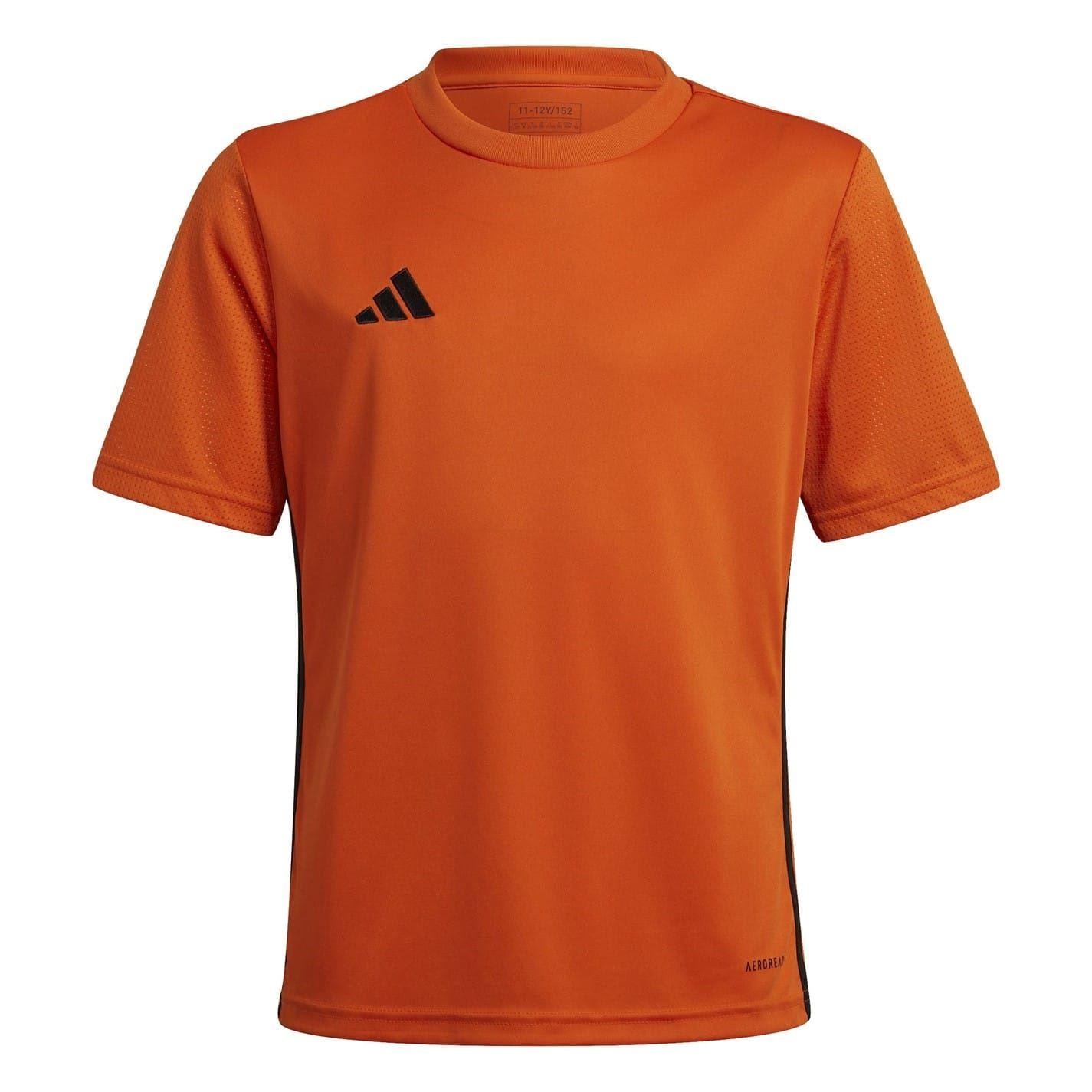 Orange-Black - Front - Adidas Childrens-Kids Tabela 23 Logo Football Jersey