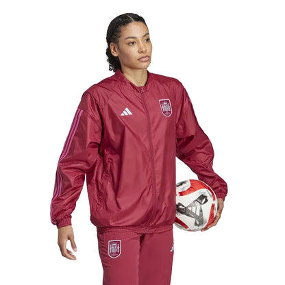 Red - Lifestyle - Adidas Womens-Ladies 2023-24 Pre Match Spain Aeroready Jacket