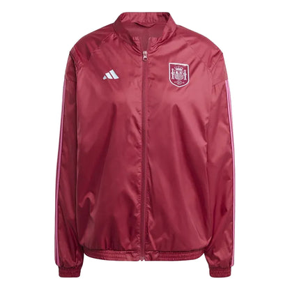 Red - Front - Adidas Womens-Ladies 2023-24 Pre Match Spain Aeroready Jacket