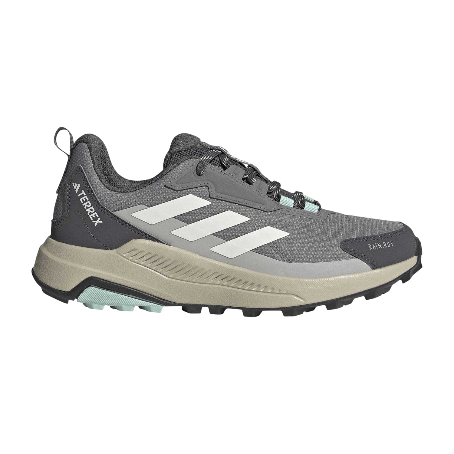 Grey-White - Front - Adidas Womens-Ladies Terrex Anylander Rain.RDY Hiking Shoes