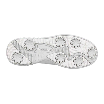 White-Grey-Rose Gold - Pack Shot - Slazenger Mens V Series Spikes Golf Shoes