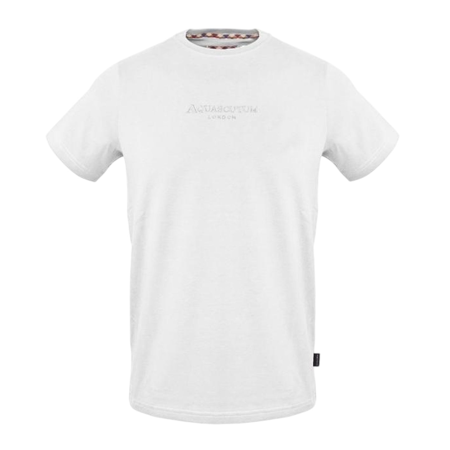 White - Front - Aquascutum Mens Logo Crew Neck Regular T-Shirt