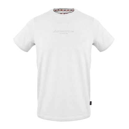 White - Front - Aquascutum Mens Logo Crew Neck Regular T-Shirt