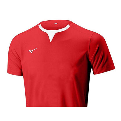 Red - Back - Mizuno Childrens-Kids Training Rugby Shirt