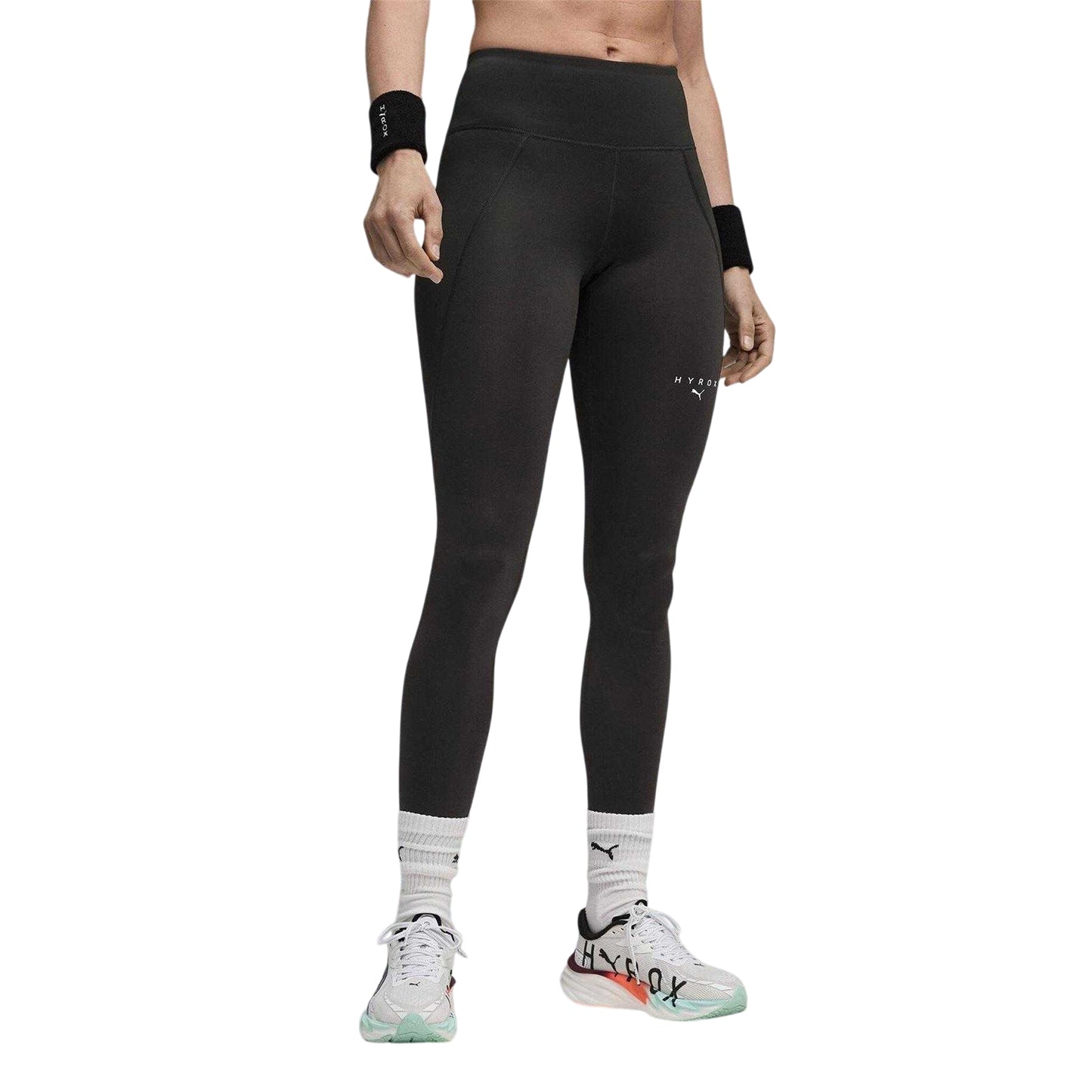 Puma Black - Side - Puma Womens-Ladies Hyrox Performance Compression Tight Leggings